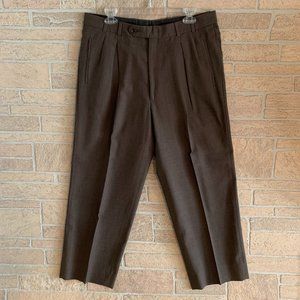Tailored Louis Roth Tan Grey Trousers Slacks Short